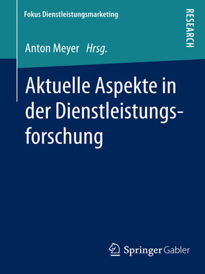 cover image of Aktuelle Aspekte in der Dienstleistungsforschung